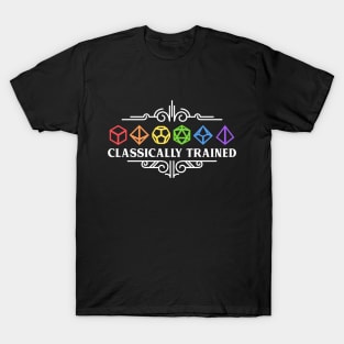 Classically Trained Polyhedral Dice Set Rainbow Tabletop RPG Addict T-Shirt